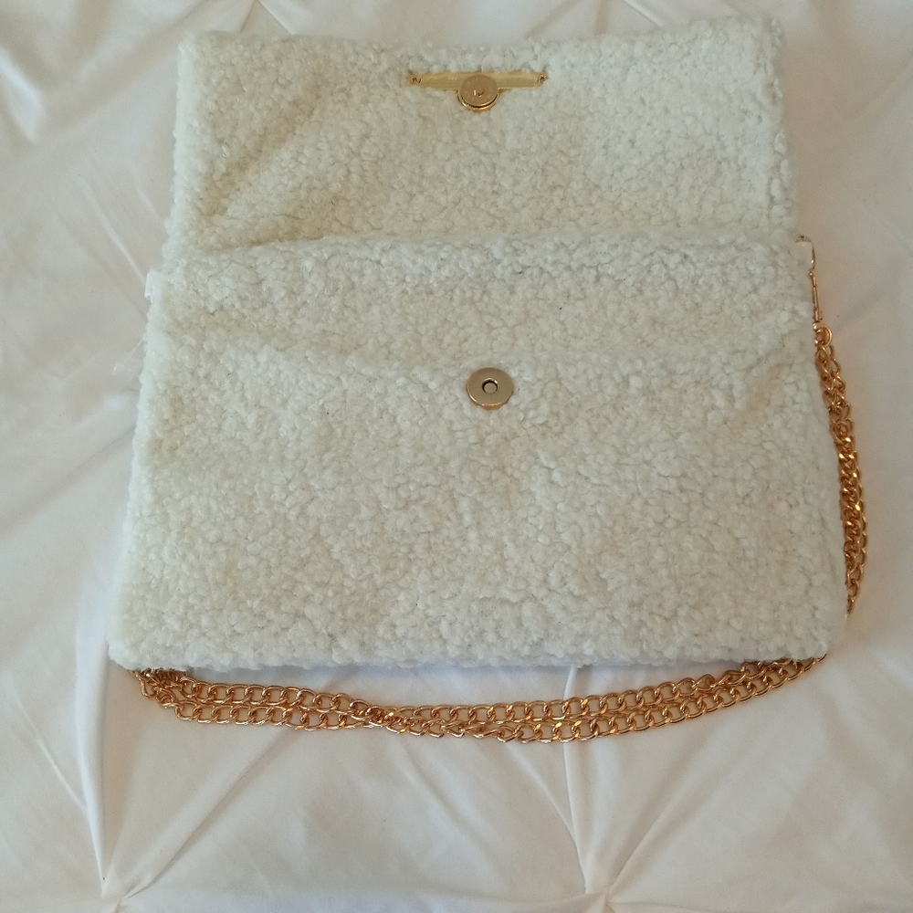 White Faux Fur Clutch - Picture 7 of 11